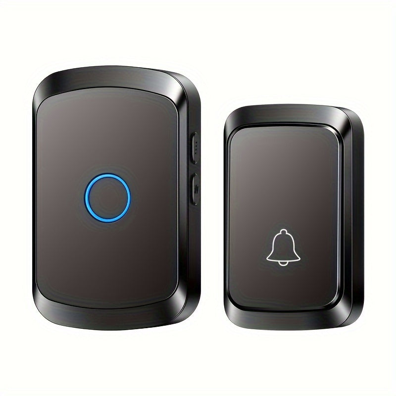 1pc Smart Wireless Doorbell with 304.8meter Range, 60 Chimes, 5 Volume Levels, 110dB Silent Mode, LED Indicator, Non-Rechargeable Battery, Plug-and-Play, European Plug