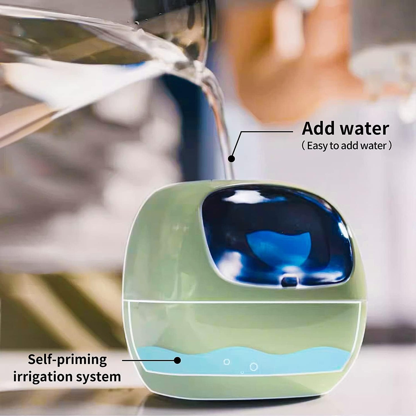 Smart Flowerpots, with Artificial Intelligence, Time Temperature Display وعاء زهور ذكي من ماسديو، مع ذكاء إصطناعي