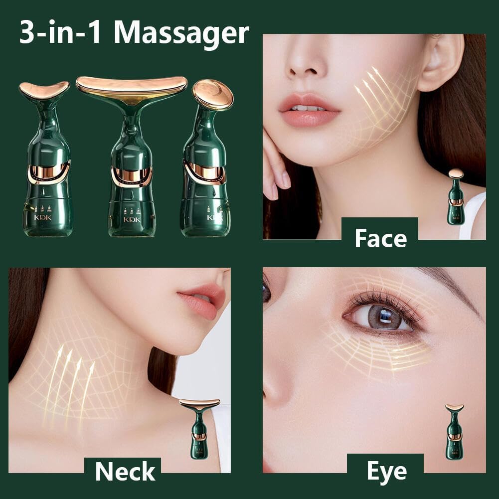 3 In 1 Facial Lifting Device Neck Facial Eye Massage Face Slimmer EMS Beauty Skin Tightening Wrinkle Anti Aging Face Massager