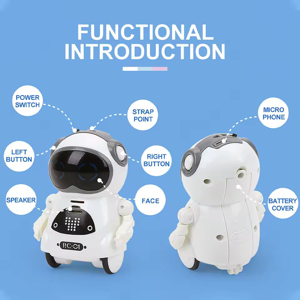 939A Pocket RC Robot Talking Interactive Dialogue Voice Recognition Record Singing Dancing Telling Story Mini Robot Toys Gift
