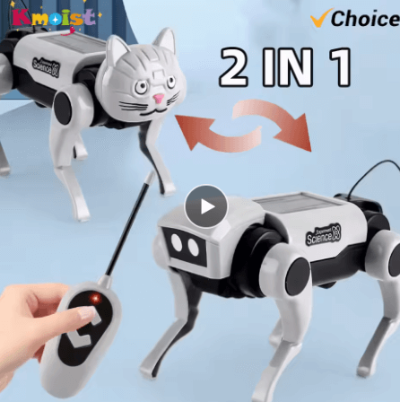Rc Robot Children's Remote Control Mechanical Dog Toy Science Teaching Diy Assembling Model Electric Set Toys for Boys Kids Gift