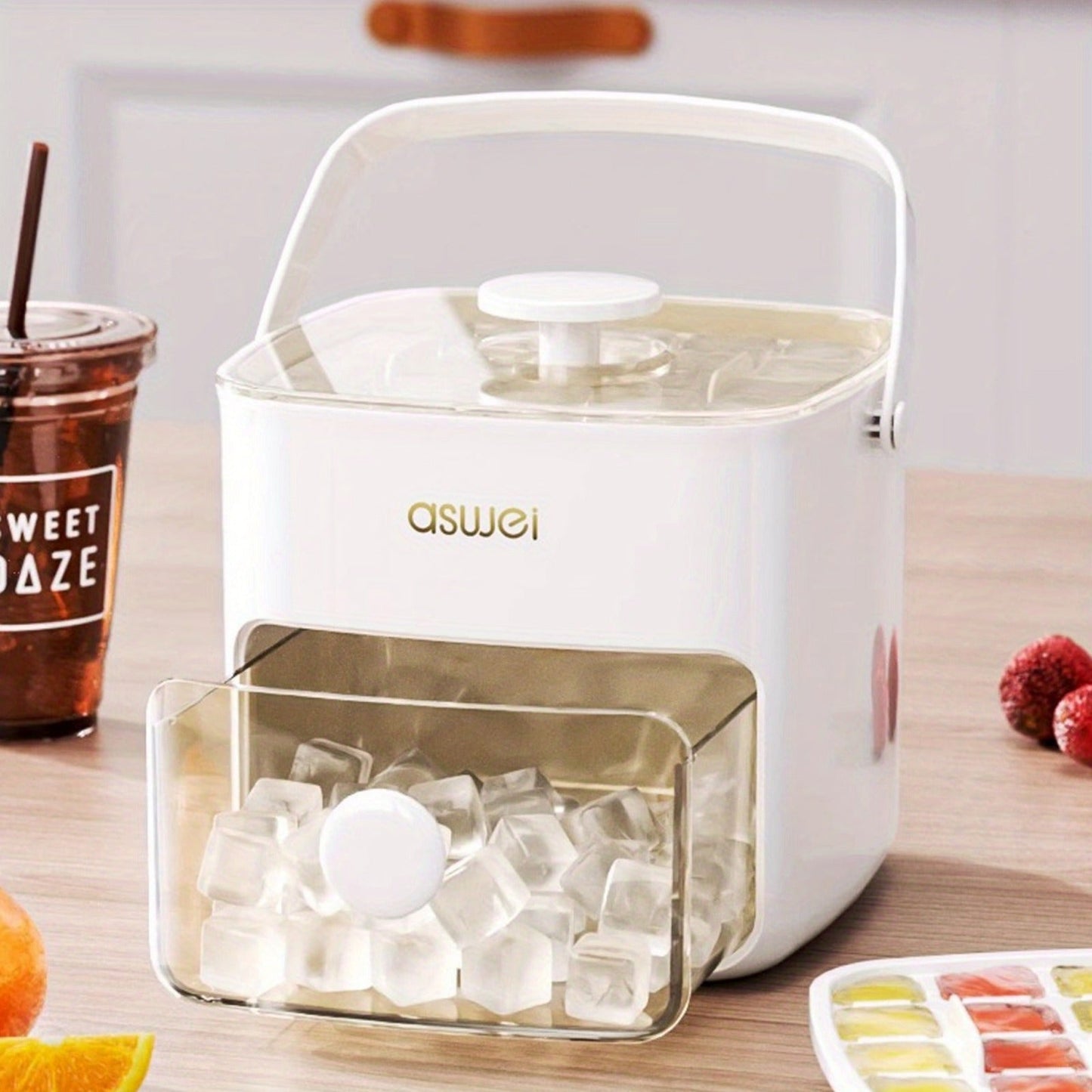 1pc 48-grid Ice Cube Maker with Easy-Press Lid - Large Capacity, Double-Layer Design, Food-Grade Plastic Storage Tray, Freezer-Friendly