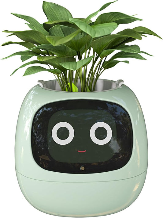 Smart Flowerpots, with Artificial Intelligence, Time Temperature Display   وعاء زهور ذكي من ماسديو، مع ذكاء إصطناعي