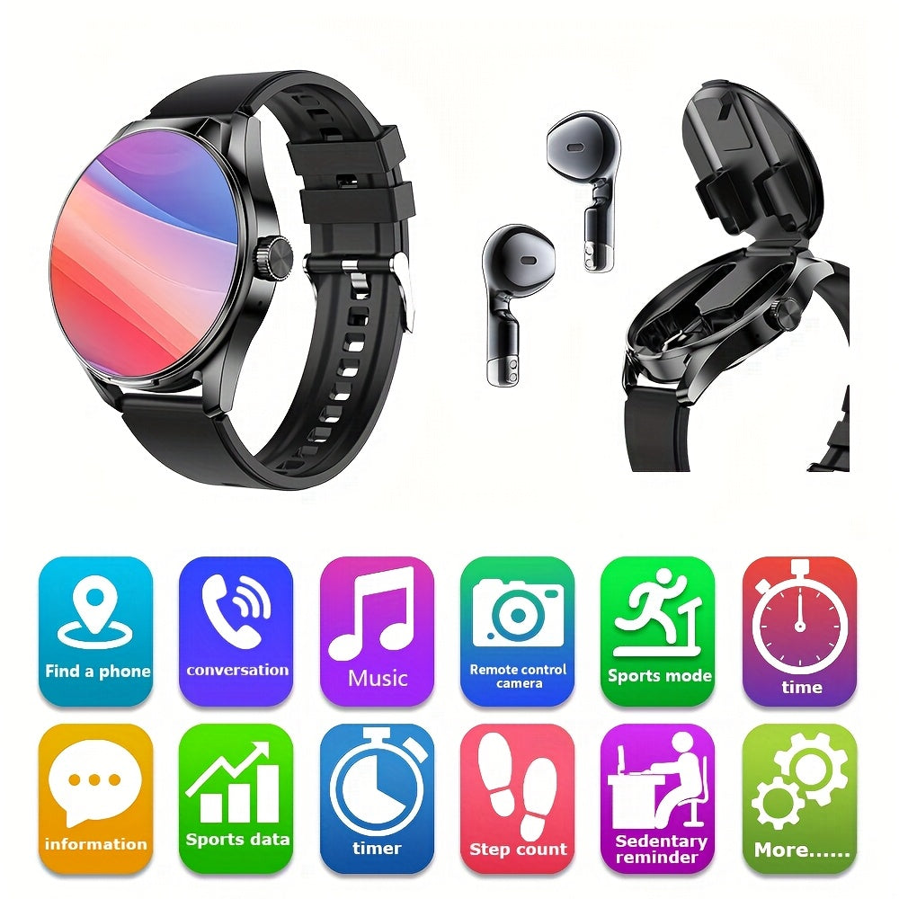 The Latest 2-In-1 Headphones And Watch Feature a Casual Digital Sports Design, Customizable Watch Faces, Multiple Sports Modes, a 1.46-Inch High-Definition Display, NFC, Multi-Ui Interface Switching, Contact List, And Wireless Dialing Capabilities.